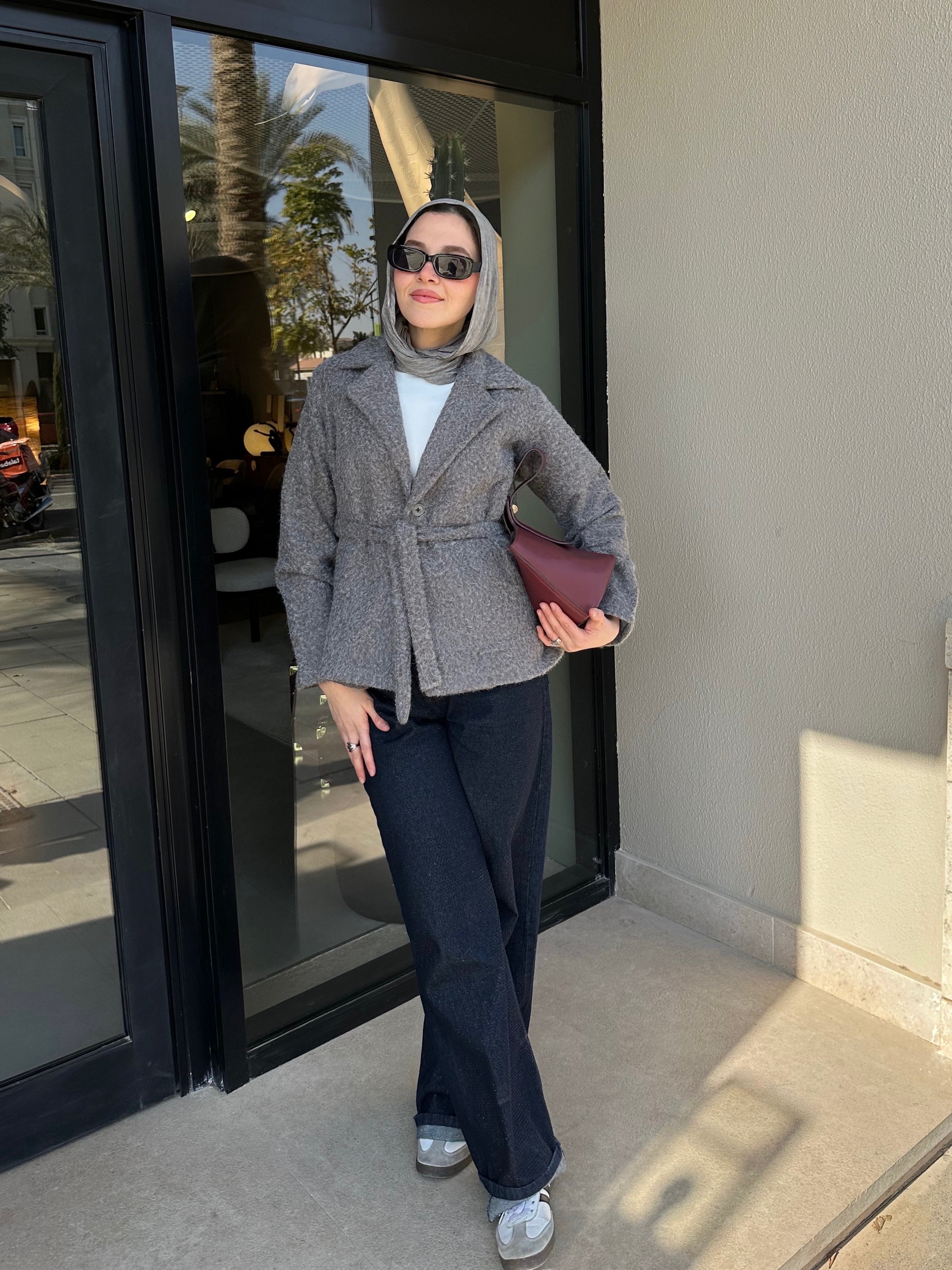 Wool Blend Jacket - Dark Gray